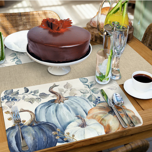 CounterArt Placemat Reversible Pumpkin Blues