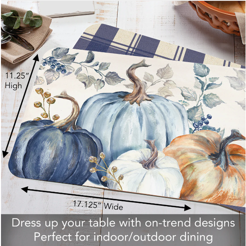 CounterArt Placemat Reversible Pumpkin Blues