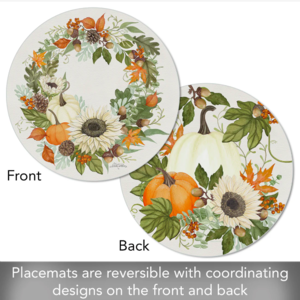 CounterArt Placemat Reversible Round Farmhouse Fall
