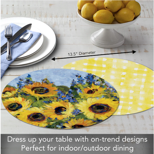 CounterArt Placemat Reversible Round Sunflower Gallery