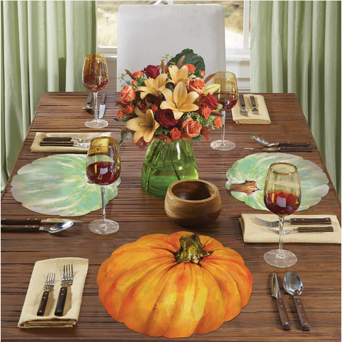 CounterArt Placemat Reversible Shaped Pumpkin