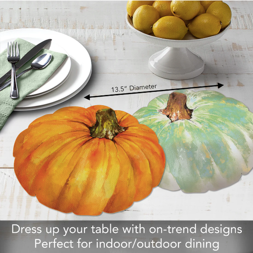 CounterArt Placemat Reversible Shaped Pumpkin