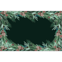 Placemats Premium Paper Green Garland 24 Pack