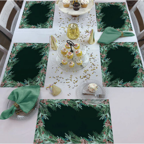 CounterArt Placemats Premium Paper Green Garland 24 Pack CounterArt Placemats Premium Paper Green Garland 24 Pack