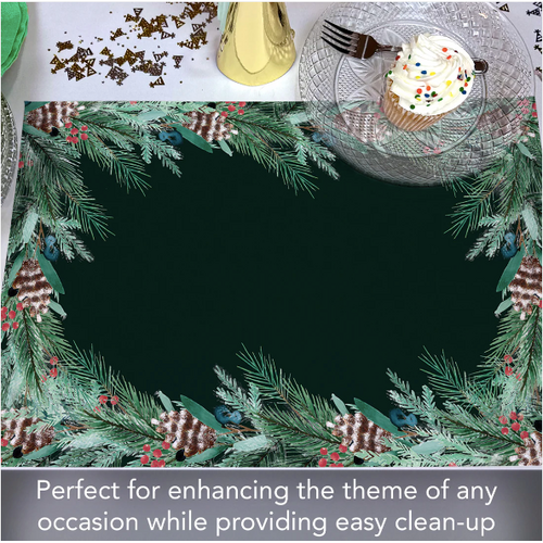CounterArt Placemats Premium Paper Green Garland 24 Pack CounterArt Placemats Premium Paper Green Garland 24 Pack