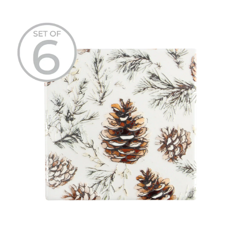 Harman Coasters Ceramic Pinecone Fir Set of 6 Harman Coasters Ceramic Pinecone Fir Set of 6