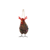 Merry Rooster Felt Ornament