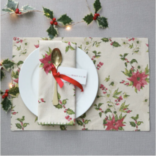 Harman Napkin Shimmer Poinsettia Harman Napkin Shimmer Poinsettia