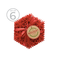 Snowflake Felt Coaster Red Set of 6