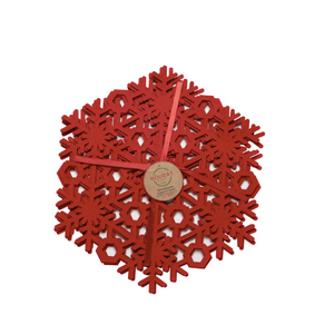 Harman Snowflake Felt Placemat Red Harman Snowflake Felt Placemat Red