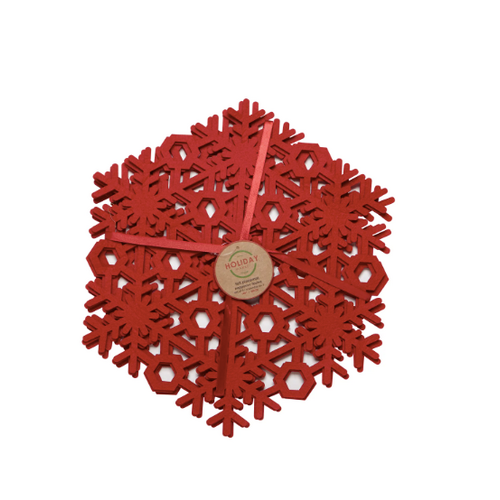 Harman Snowflake Felt Placemat Red Harman Snowflake Felt Placemat Red