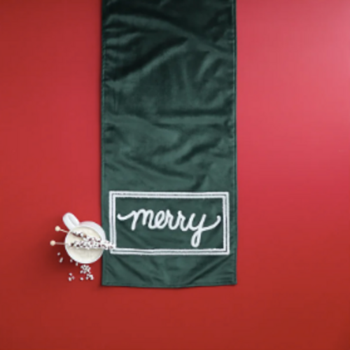 Harman Table Runner Velvet Merry Green 72 x 13 Inch Harman Table Runner Velvet Merry Green 72 x 13 Inch