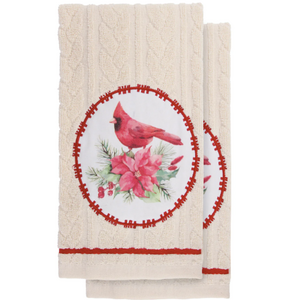 Harman Tea Towel Embossed Appliqué Cardinal