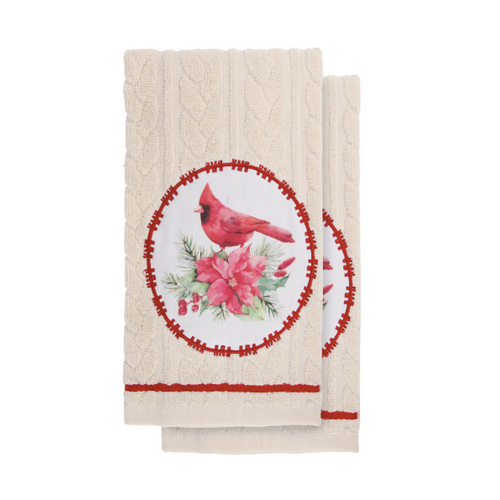 Harman Tea Towel Embossed Appliqué Cardinal Harman Tea Towel Embossed Appliqué Cardinal