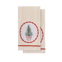 Tea Towel Embossed Appliqué Holiday Tree