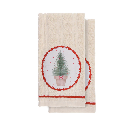 Harman Tea Towel Embossed Appliqué Holiday Tree