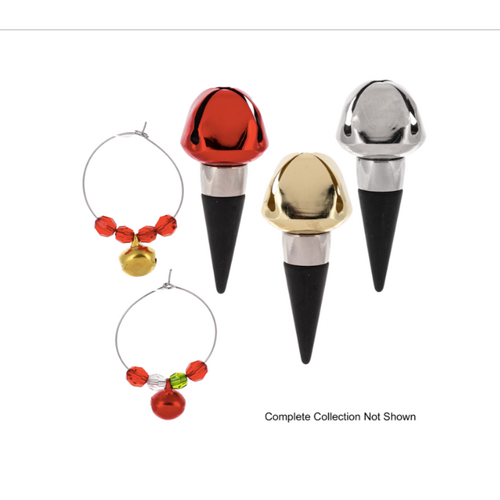 Ganz Jolly Jingles Bottle Topper and Wine Charm Set Ganz Jolly Jingles Bottle Topper and Wine Charm Set