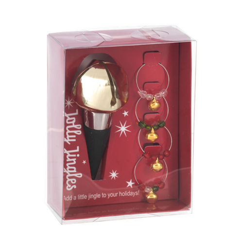 Ganz Jolly Jingles Bottle Topper and Wine Charm Set Ganz Jolly Jingles Bottle Topper and Wine Charm Set