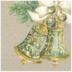 IHR Napkin Lunch Paper Christmas Bells IHR Napkin Lunch Paper Christmas Bells