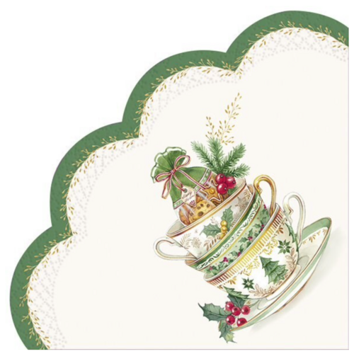 IHR Napkin Lunch Paper Round Festive Tea Time IHR Napkin Lunch Paper Round Festive Tea Time