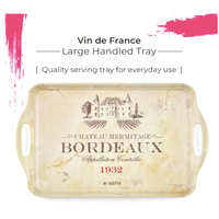 Tray Large Melamine Handled Vin De France