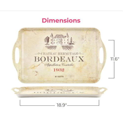 Pimpernel Tray Large Melamine Handled Vin De France