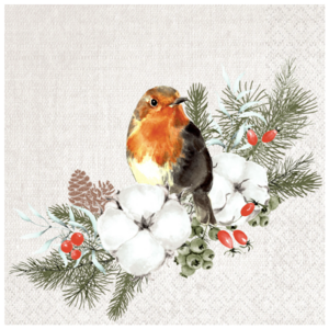 IHR Napkin Cocktail Paper Robin Forest IHR Napkin Cocktail Paper Robin Forest