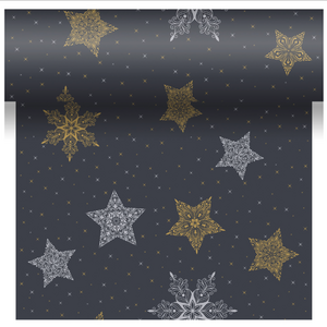 Tablerunner/Placemat Snowstars Black Duni Tablerunner/Placemat Snowstars Black Duni