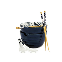 Ramen Bowl Set Indigo Floral