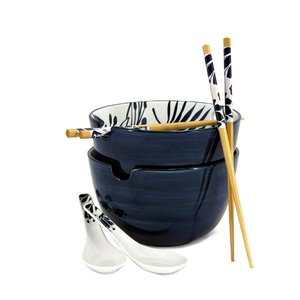 BIA Ramen Bowl Set Indigo Floral