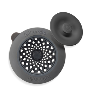 Full Circle Sinksational Sink Stopper and Strainer Grey