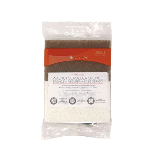 Full Circle Walnut Scrubbing Sponges Set of 2