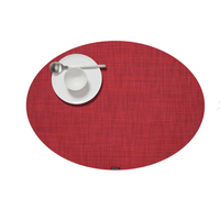 Placemat Mini Basketweave Oval Scarlet