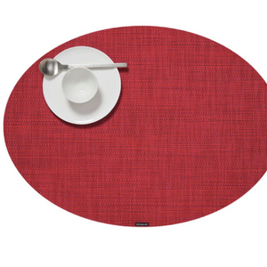 Chilewich Placemat Mini Basketweave Oval Scarlet Chilewich Placemat Mini Basketweave Oval Scarlet