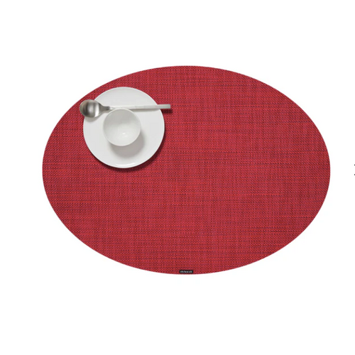 Chilewich Placemat Mini Basketweave Oval Scarlet