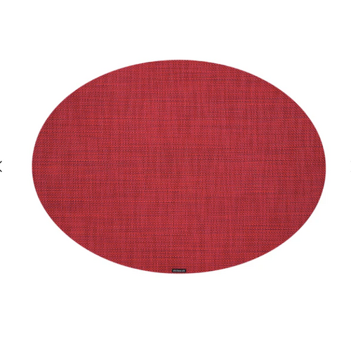 Chilewich Placemat Mini Basketweave Oval Scarlet