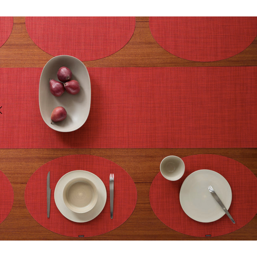 Chilewich Placemat Mini Basketweave Oval Scarlet