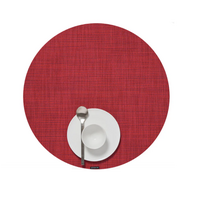Placemat Mini Basketweave Round Scarlet