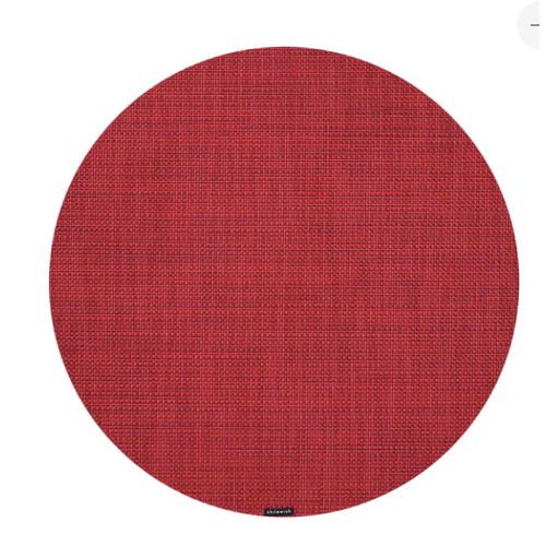 Chilewich Placemat Mini Basketweave Round Scarlet