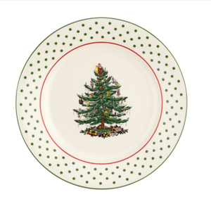 Spode Christmas Tree Polka Dot Dessert Plate Spode Christmas Tree Polka Dot Dessert Plate