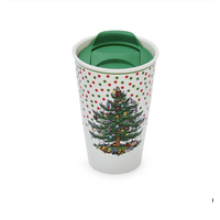 Christmas Tree Polka Dot Travel Mug