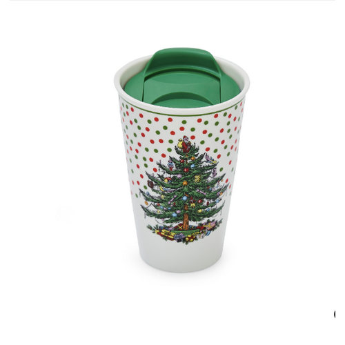 Spode Christmas Tree Polka Dot Travel Mug Spode Christmas Tree Polka Dot Travel Mug