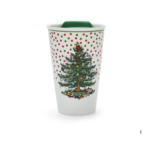 Spode Christmas Tree Polka Dot Travel Mug Spode Christmas Tree Polka Dot Travel Mug