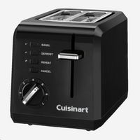 Compact Toaster 2 Slice Black