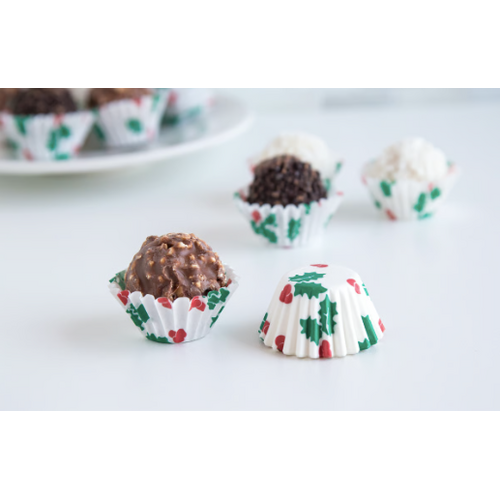 Fox Run Holly Christmas Mini Bake Cups 100 Pieces