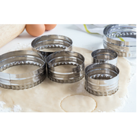 Plain and Crinkle Circle Cookie Cutters Set of 6