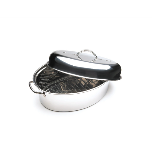 Fox Run Roaster Oval Set Stainless Steel 10qt