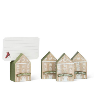 Abbott Place Card Holder House Christmas Set of 4