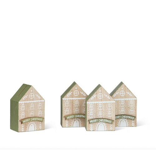 Abbott Place Card Holder House Christmas Set of 4 Abbott Place Card Holder House Christmas Set of 4