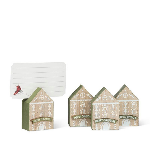 Abbott Place Card Holder House Christmas Set of 4 Abbott Place Card Holder House Christmas Set of 4